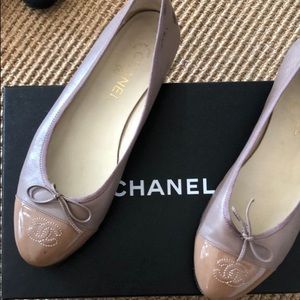 Chanel Ballet Flats Beige Tan